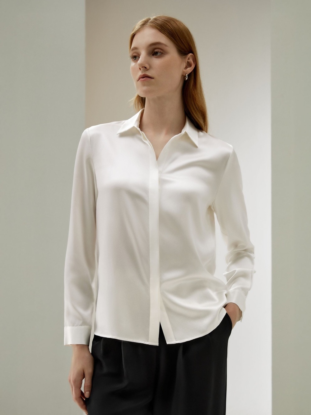 Massimo Dutti Silk Button Up